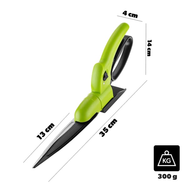 Græs Saks, 360° Rotérbare Klinger, Ergonomisk Design,25cm & Over, grøn