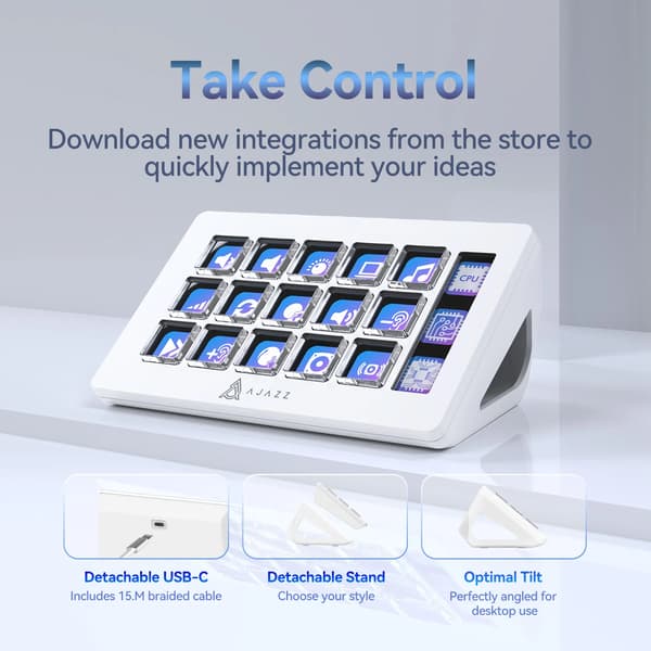 Makro Konsol, Programmerbare Kontroller, USB Forbindelse,HVID