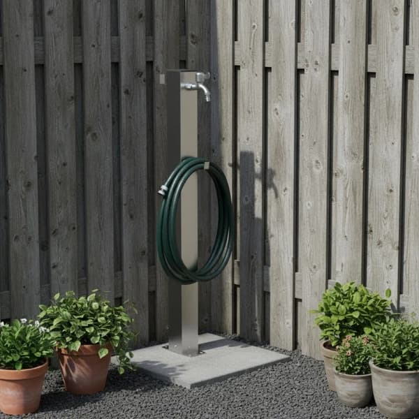 Havevandsfod, Rustfrit Stål, 100 cm Længde, Komplet Tilbehør, Ideel til Vanding, Ideel til Bilvask