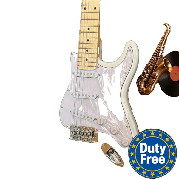 Gitarr, Mahognykropp, Justerbar Bro,39 inches, VIT