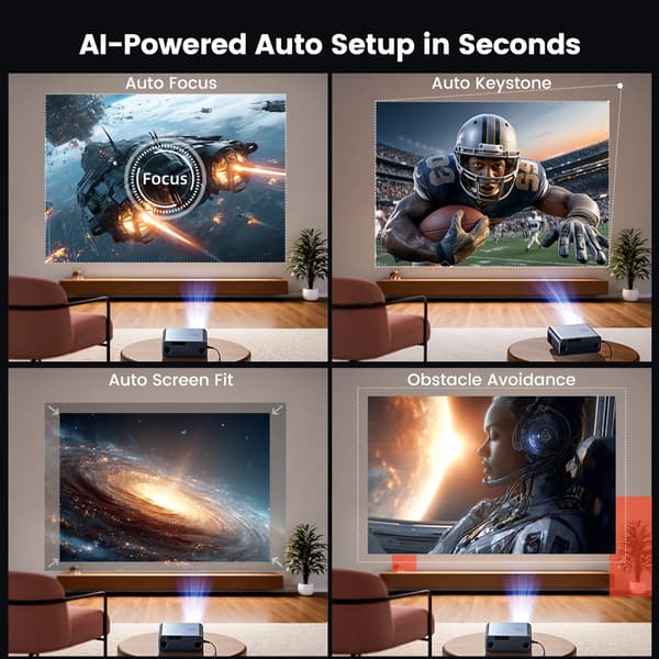 Projektor, 4K UHD-stöd, inbyggda streamingappar,EU-kontakt