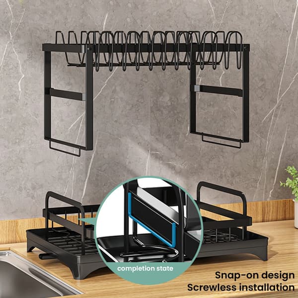 Diskställ, Självdränerande Design, Hållbart Kolstål, svart