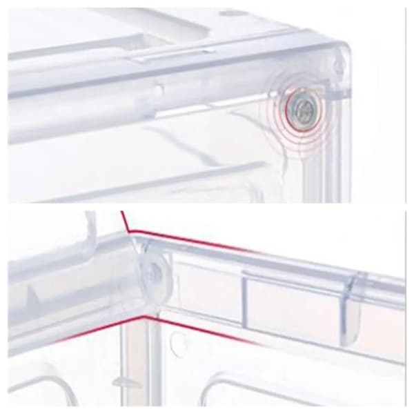 Skoförvaringslåda, Tungt plastmaterial, Stapelbar design, Transparent visning, Plug-in montering, Ventilationshål