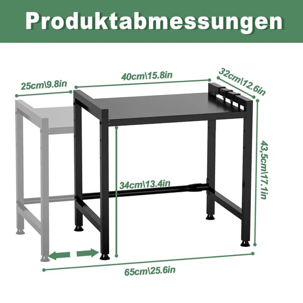 Mikroovnsholder, Justerbart Design, Alsidig Opbevaring,sort