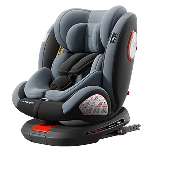 Barnbilbarnstol, ISOFIX-system, justerbar positionering,L007-GRÅ