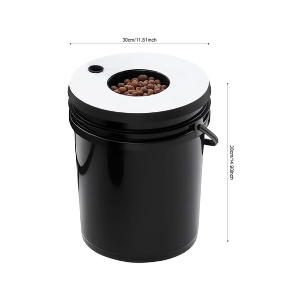 Hydroponiskt växtsystem, 7-bucket setup, hög effektivitet luftpump,svart
