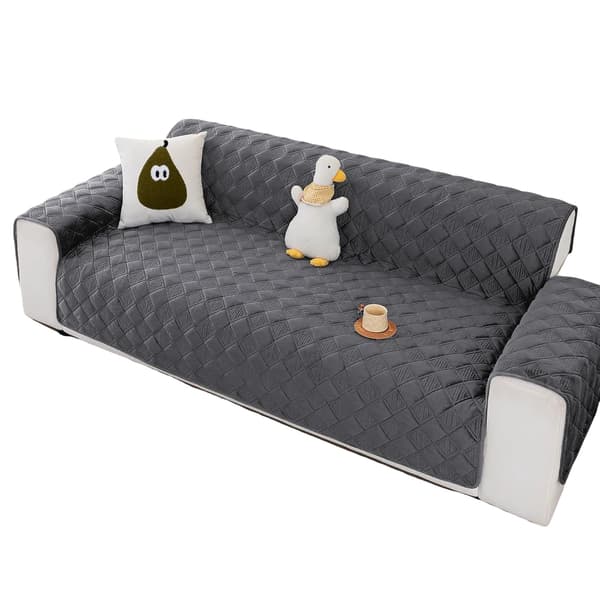 Sofaovertræk, Antiskrid Design, Luksuriøst Flannel Materiale,Lys Grå