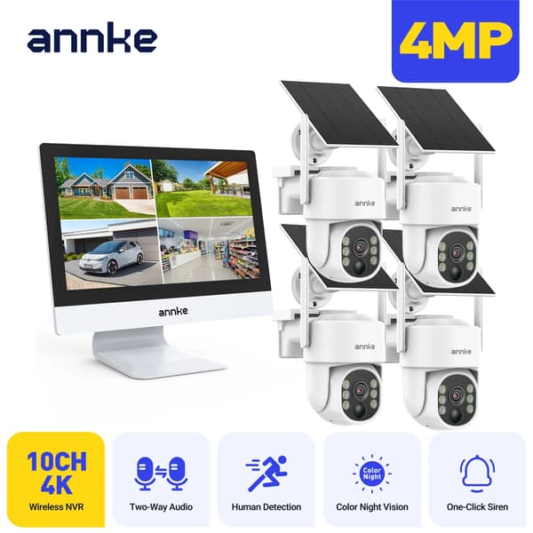 Utomhus säkerhetskamera, 5MP upplösning, trådlös anslutning,4PCS 81BM 9000mAh