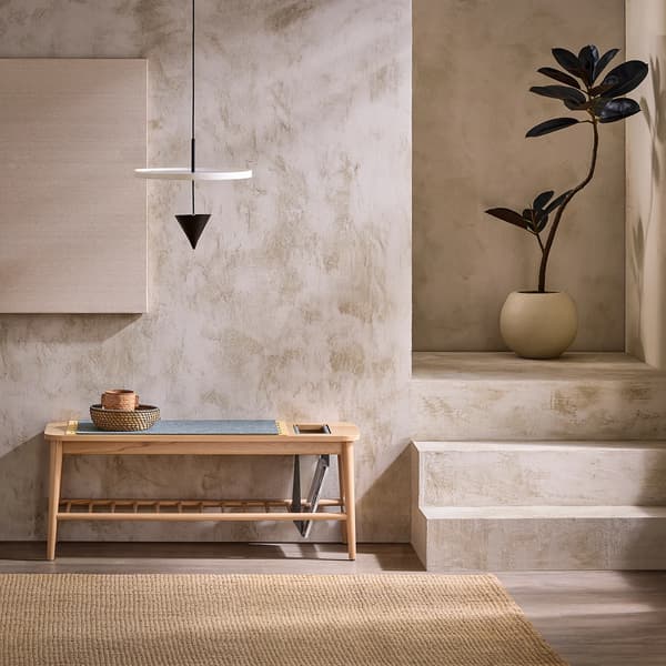 Sko bænk, pladsbesparende design, nem montering,Natur