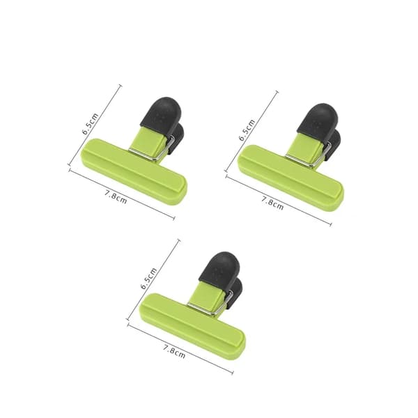 Påseklämmor, Lätt Grepp, Miljövänlig Design,S - 3Pcs Grön