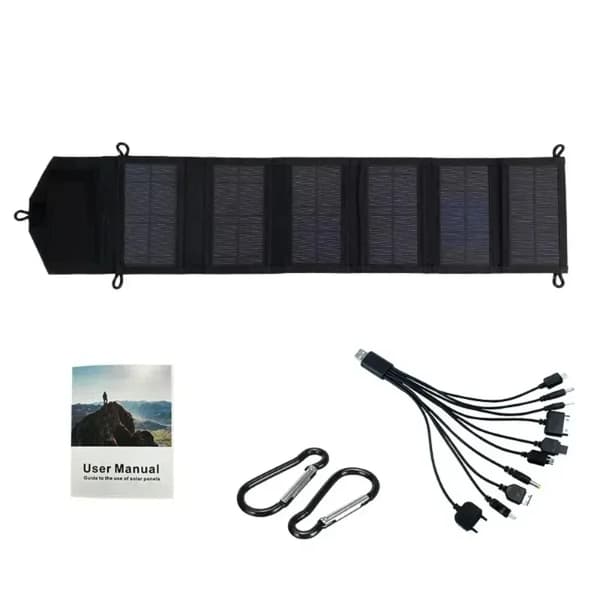 Solcellepanel, 15W output, letvægts og foldbart,6 Fold