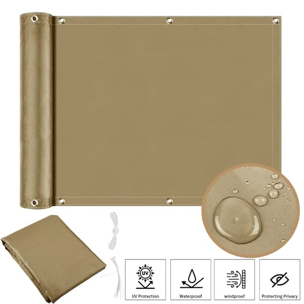 Skyggesejl, 95% UV-beskyttelse, holdbart polyester,75x600CM-c, Sand