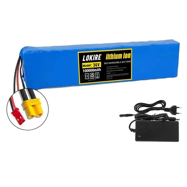 Lithium-ion batteri, 100Ah kapacitet, 36V spænding,XT30 JST-lader