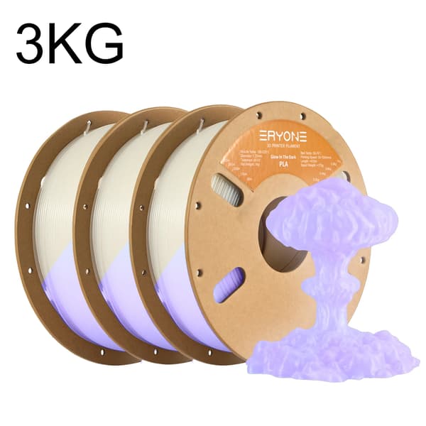 3D-printer filament, PLA-material, lyser i mørket,Lilla-3kg