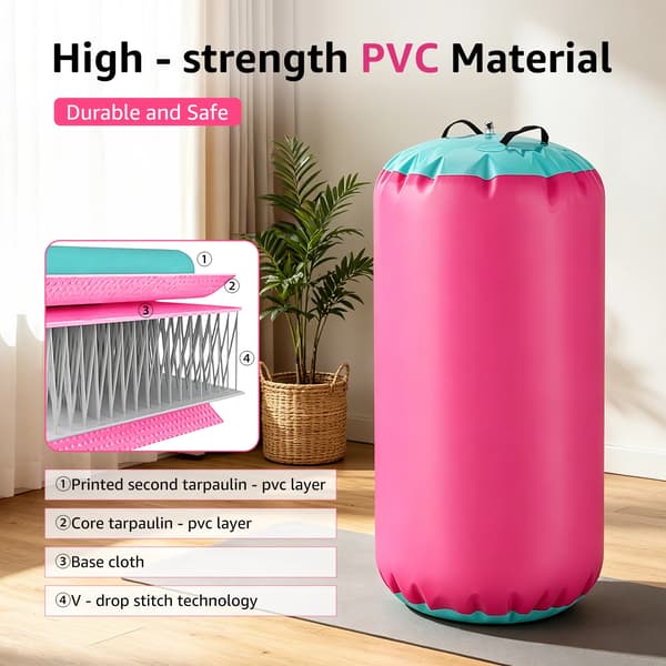 Luftrulle, Holdbar PVC, Justerbar Polstring,Rød