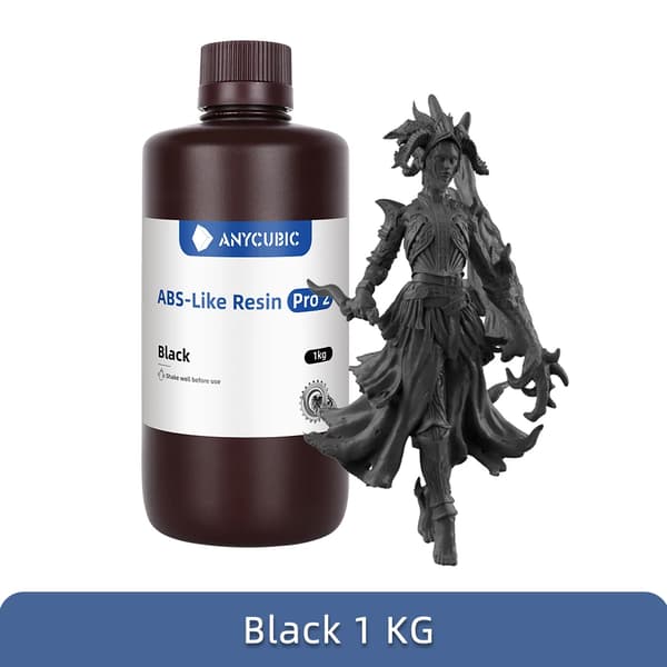 3D Resin, Snabb UV-härdning, Hög precision, ABS Pro2 Svart-1kg