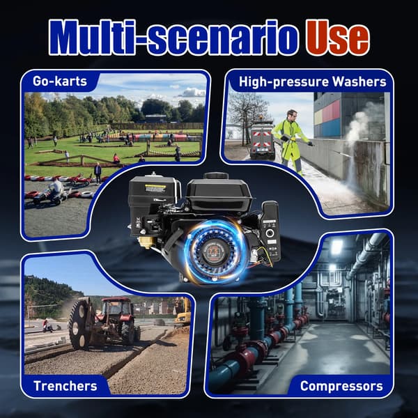 Benzinmotor, 7,5 hk, 210 cc slagvolumen,sort