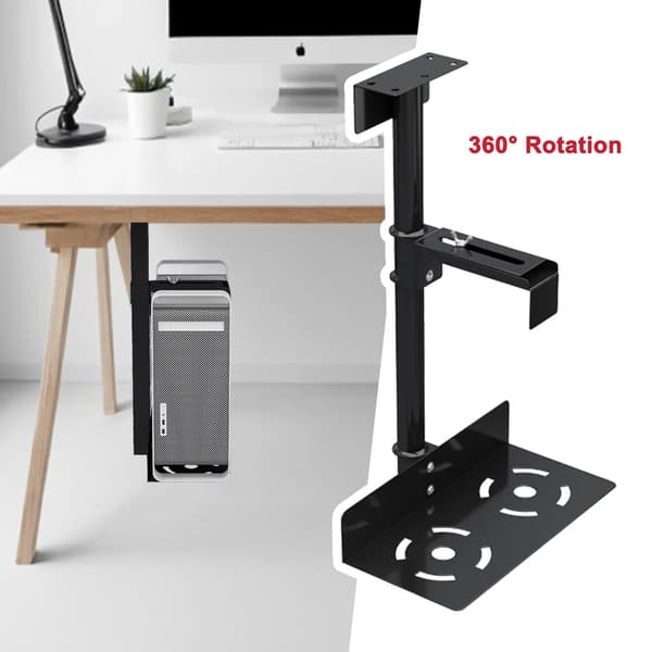 PC Monteringsbeslag, Højdejusterbart, 360° Rotation,Sort