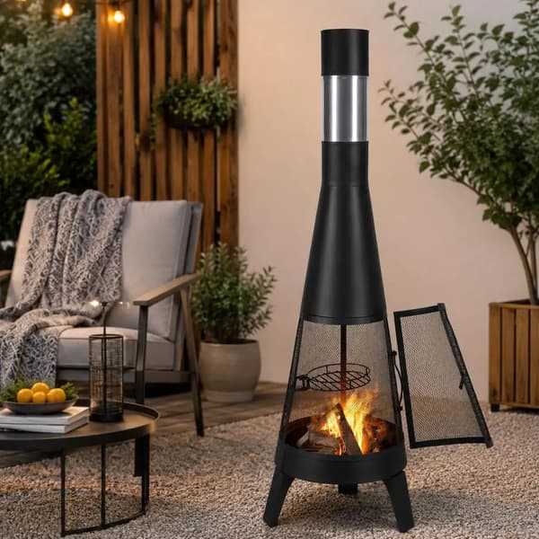 Utomhuseldstad, Mångsidig Uppvärmning, Stilig Design, svart