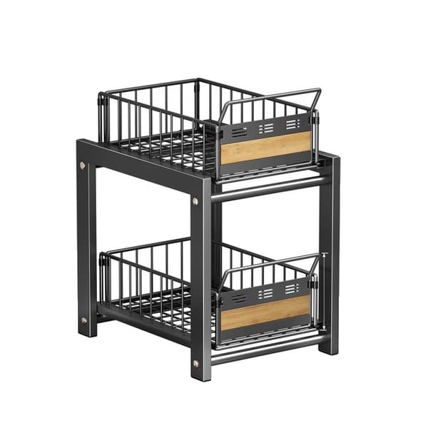 Opbevaringsreol, Utrækkelig Design, Pladsbesparende,sort