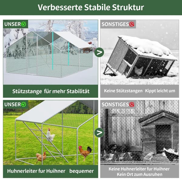 Hønsehus, Vandtæt Materiale, Sikker Lås,HVID