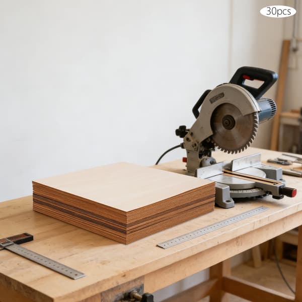 Blank Træfinér, 30 Stykker, Ideel til DIY Projekter,Logfarve