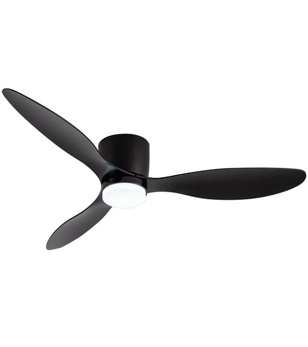 Loftventilator, LED-belysning, hviskende stille drift,42inch, Sort