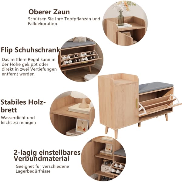 Sko Rack, Træramme, Moderne Minimalistisk Design,Træfarve