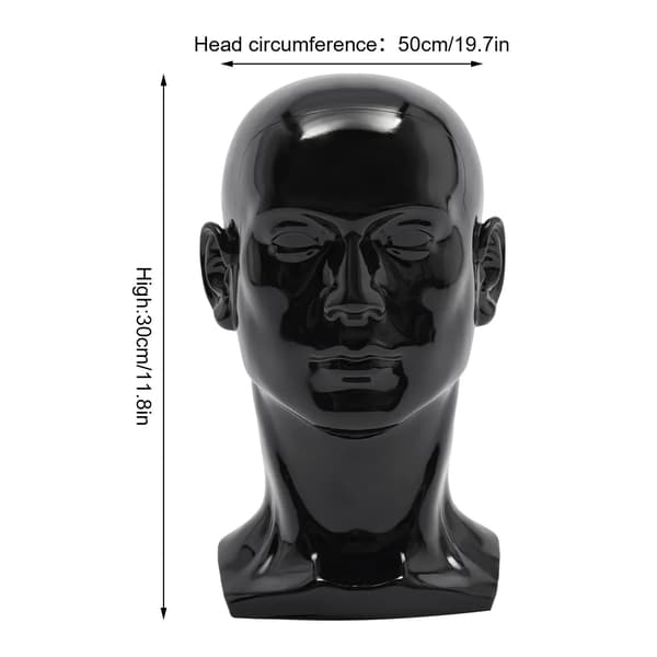 Mannequinhuvud, Hållbart PVC-material, Stabil bas,Svart