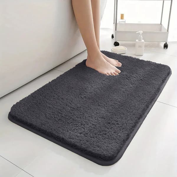 Badrumsmatta, Antiskliddesign, Superabsorberande Material,Mörkgrå-a, 50cm x 120cm-a