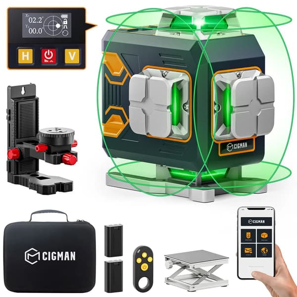 Laser-taso, 4x360° Laser-tasot, Bluetooth-ohjaus,CM-S02