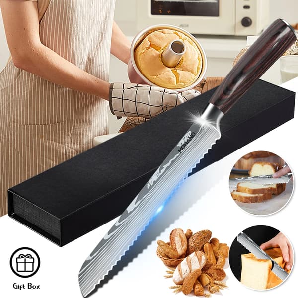 Brødkniv, Takket Design, Holdbart Rustfrit Stål,8 tommer, B