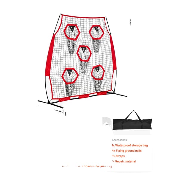 Fodboldtræner, Justerbare Målposer, Holdbart Mesh Design,6x6 tommer Rød