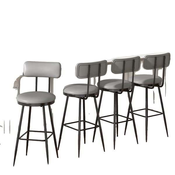 Barstolar, konstläderklädsel, minimalistisk design,MÖRKT GRÅ