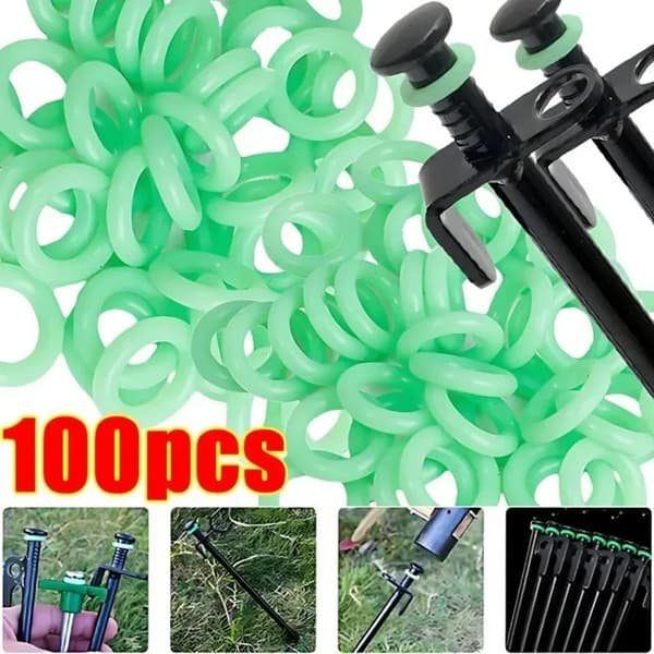 Silikontältspikringar, Luminös Funktion, Mångsidig för Camping,100pcs