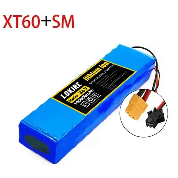 Elbilbatteri, 100 Ah kapacitet, 36V lithium-ion,XT60-SM