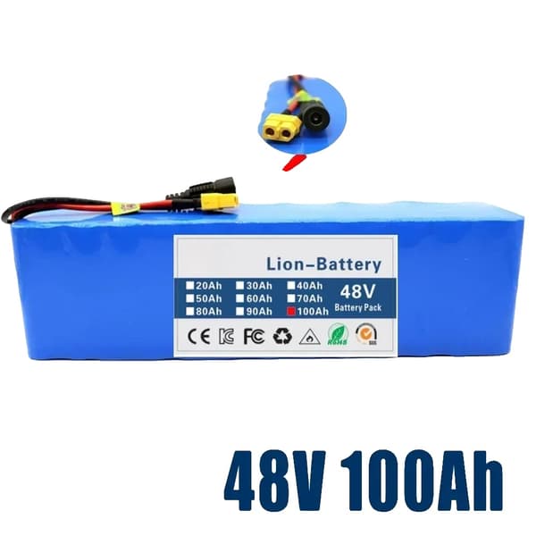 Litiumjonbatteri, 100Ah kapacitet, BMS-funktion, XT60-DC
