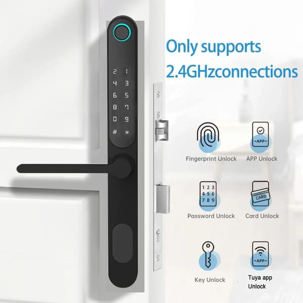 Smart Mortise Lock, Bluetooth-anslutning, Flera upplåsningsmetoder,Ingen mortise
