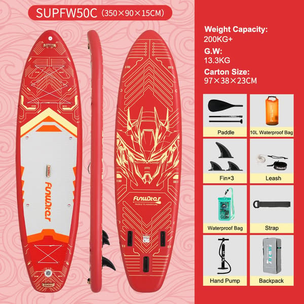 Stand Up Paddle Board, Kameramontering, Bærbart Design,350*90*15cm 8 tilbehør