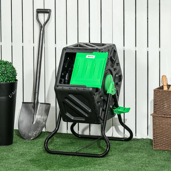 Kompostbeholder, 65 Liter Kapacitet, 360° Drejefunktion,sort