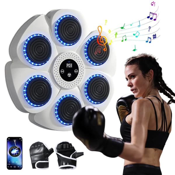 Smart Boksemaskine, Bluetooth-forbindelse, RGB-belysningseffekter,hvid