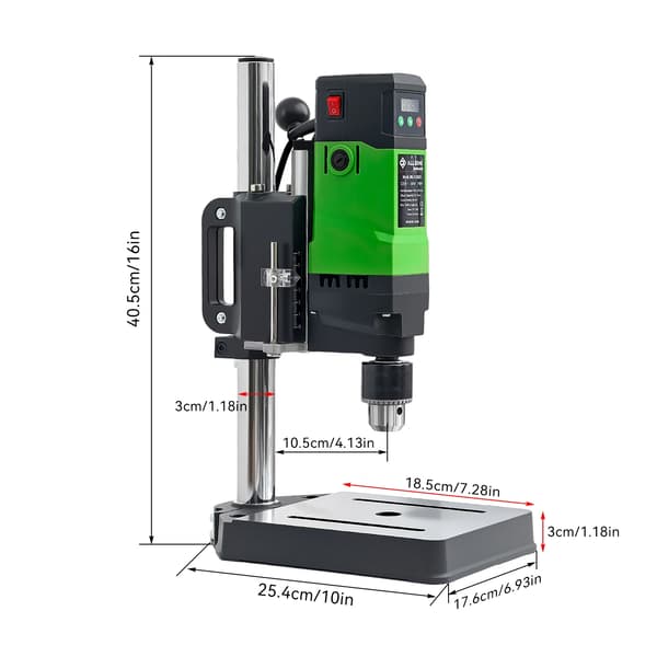 Borrpress, Variabel Hastighetskontroll, Robust Konstruktion,220V-240V EU-kontakt, BG-515605