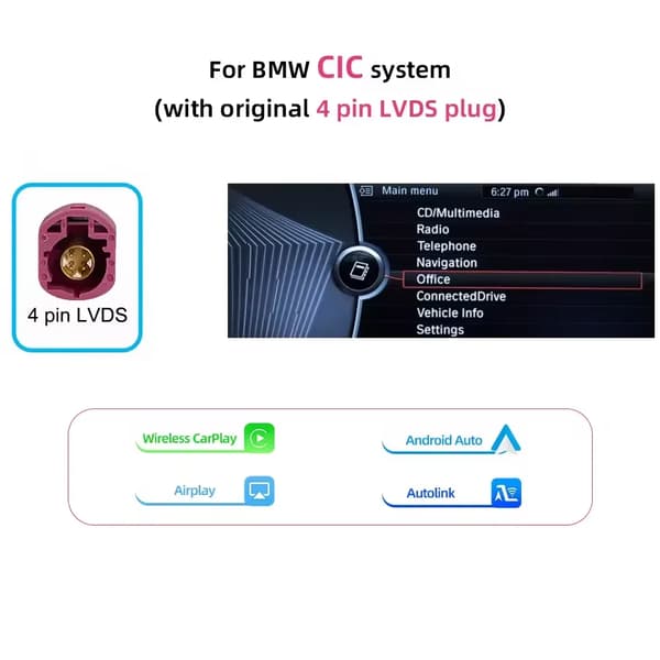 Trådløs CarPlay Android Auto Modul, Understøtter Flere Formater, Plug-and-Play Installation,CIC-system