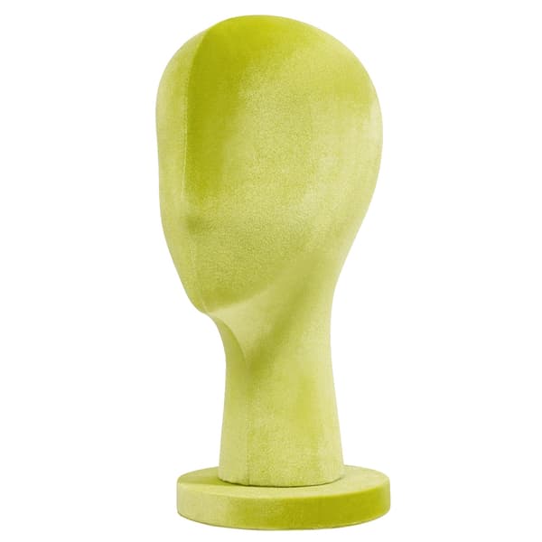 Mannequin Hoved, Holdbart Velourmateriale, Letvægtsdesign,Grøn