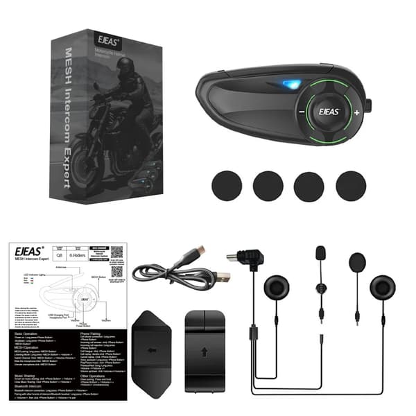 Hjelmheadset, Bluetooth-forbindelse, Vandtæt design,1PC Q8