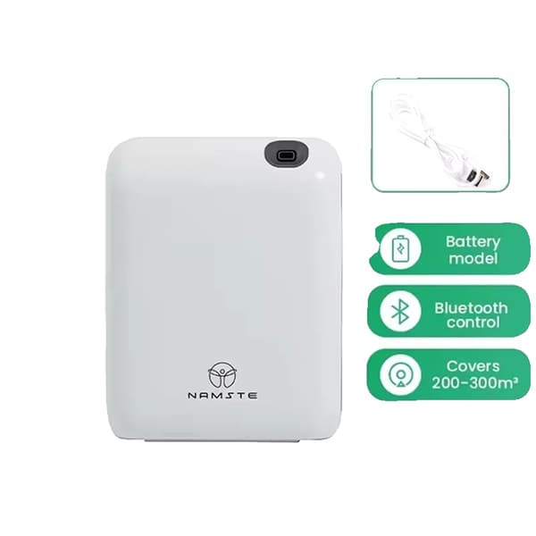 Aroma Diffuser, Bluetooth-forbindelse, Stort dækningsområde,091-Hvid-Batteri