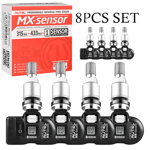 TPMS-sensor, 315MHz & 433MHz kompatibilitet, nem installation,8PC Metal Sensor