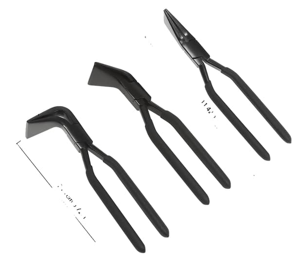 Fällbara tänger, 3-huvudset, hållbart kolstål,svart