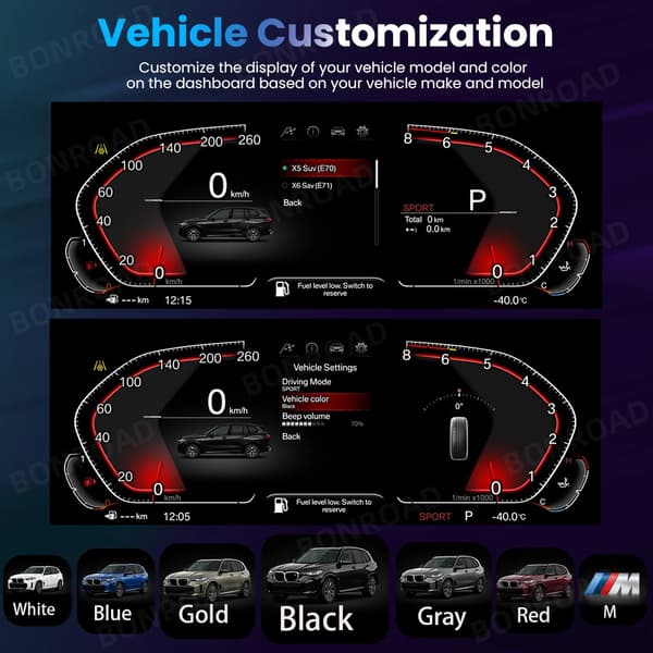 Digitalt instrument hastighetsmätarcluster, högupplöst display, fordonskompatibilitet,E87 E88 E81 E82 (Med CarPlay）