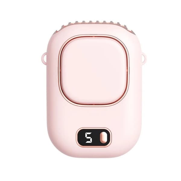 Nakkefan, USB-genopladelig, bærbart design,Pink